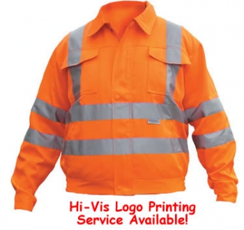 Rail Spec Hi Vis Orange Work Jacket